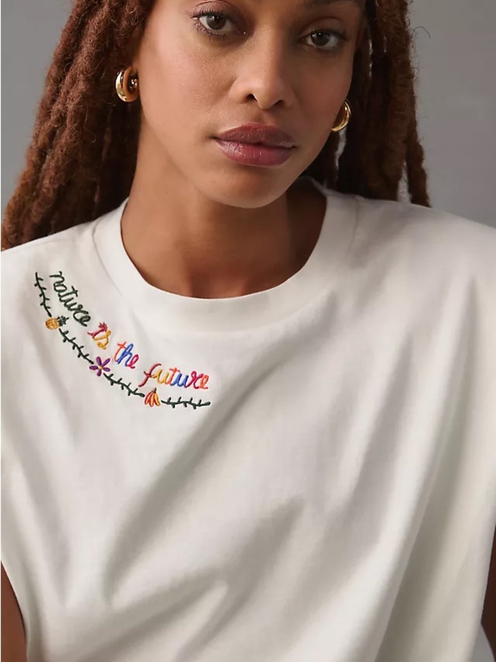 FARM Rio White Embroidered Muscle Tee - Picture 2 of 2